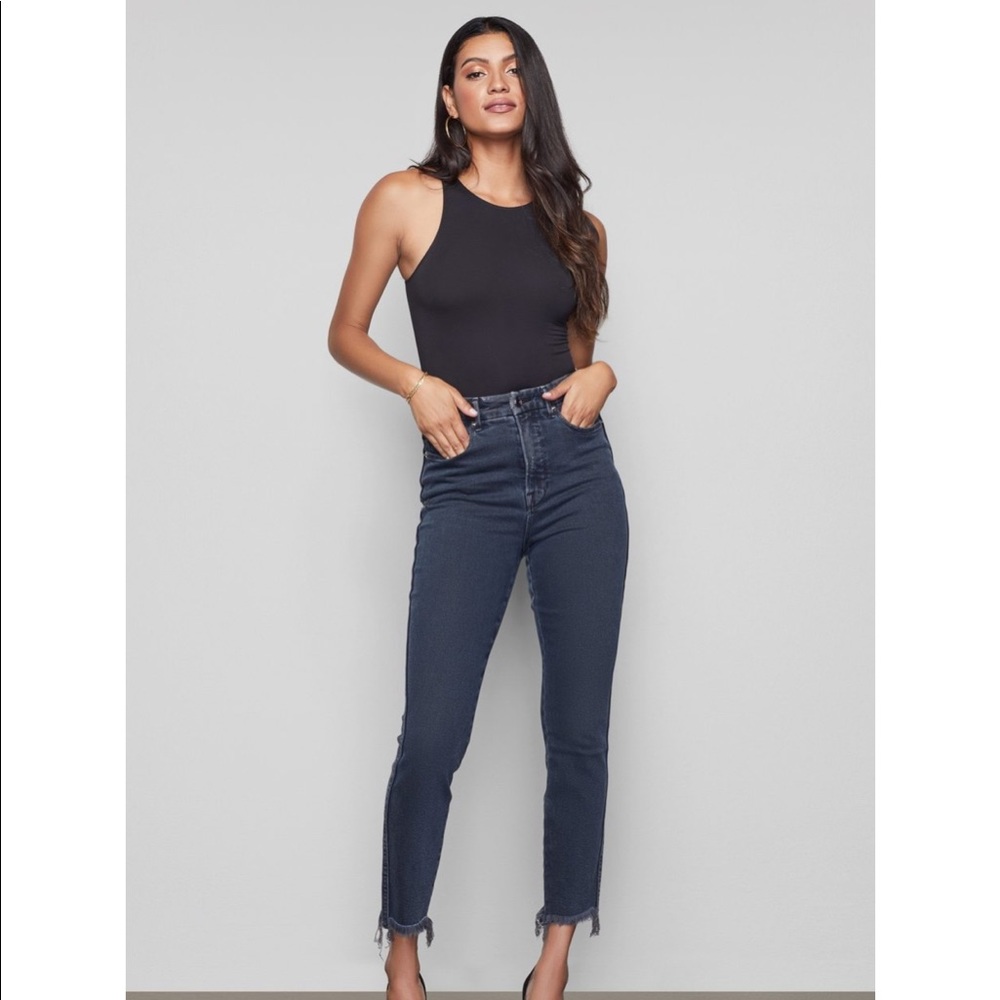 Good American Good Curve Skinny Raw Edge Jeans